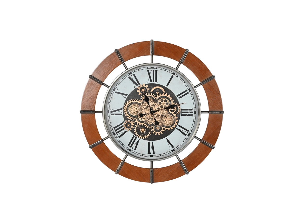 Reloj Pared Pino Metal Natural 86x9,5x86cm