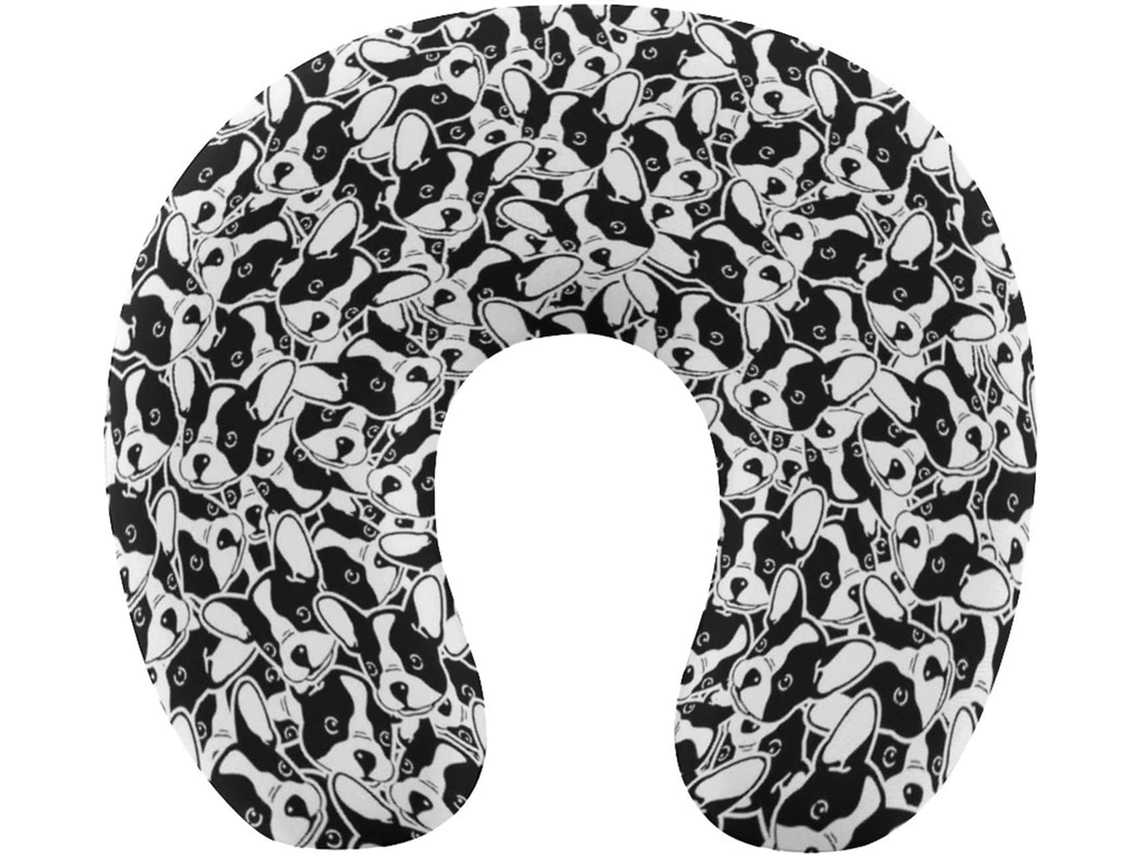Almohada Viaje Forma Bulldog Espuma Viscoelástica Viscoelástica Fácil Relajación Cómodos Familia.brfácil