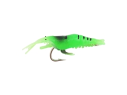 Anub 10 piezas de señuelos artificiales de camarón con anzuelo de PVC, señuelos de pesca para aficionados a la pesca, camarón verde