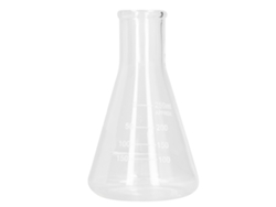 Matraz Erlenmeyer de boca ancha, vidrio de borosilicato, 250 ml, para laboratorio.