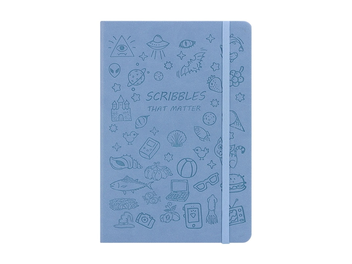 Cuaderno escolar A5, bonito diario con páginas en relieve, azul Gertiz (100 hojas)