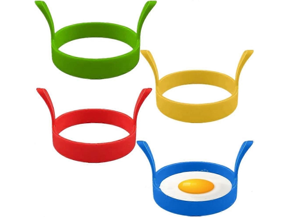 4 Moldes De Huevos De Silicona Anillos Antiadherentes 7.9 Cm Con Asas Resistentes Al Calor -40 A 230°c Para Omelettes Y Pancakes