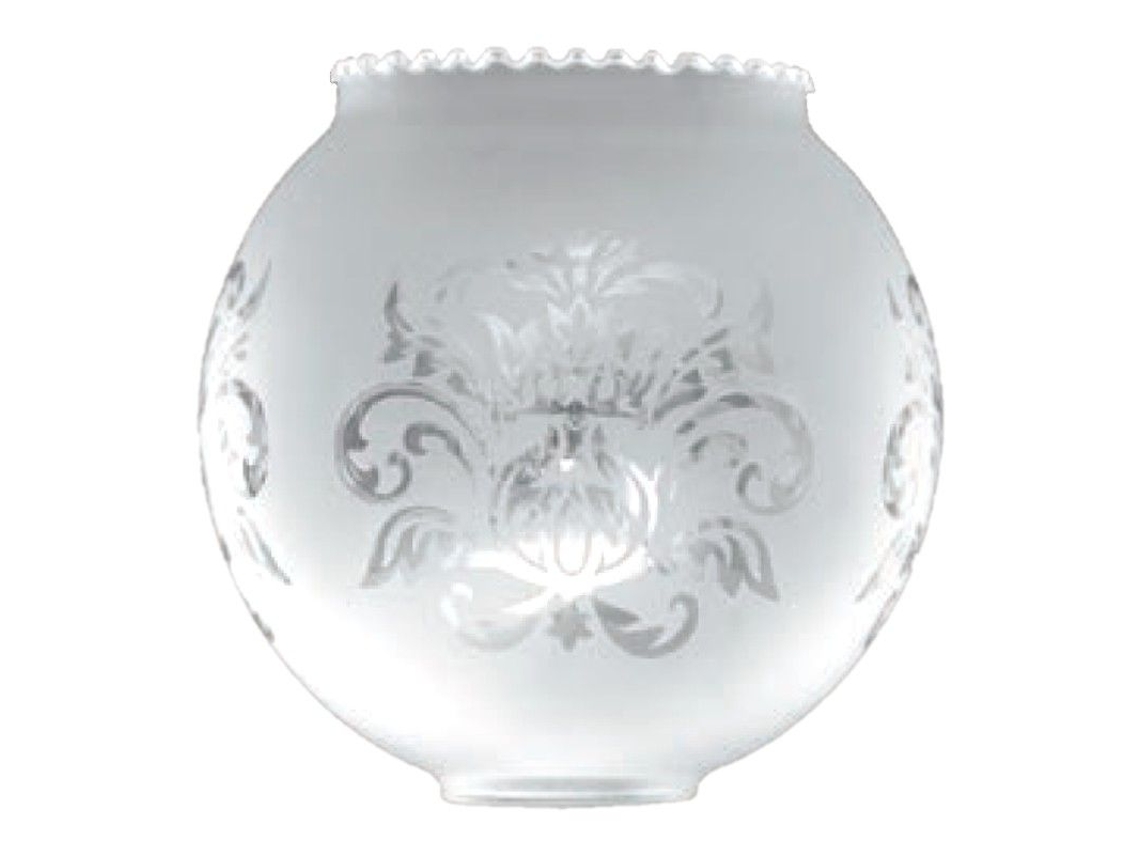 Tulipa de cristal bola dos bocas mate 16cm boca 5,3cm