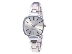 Reloj De Pulsera De Cuarzo Para Mujer Con Brazalete De Acero, Estilo Casual Y Moderno (plateado)