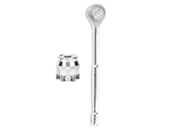 Llave de tubo de 3/8 de pulgada con mango de grúa, herramienta manual, acero cromado, plateada, accesorio de hardware