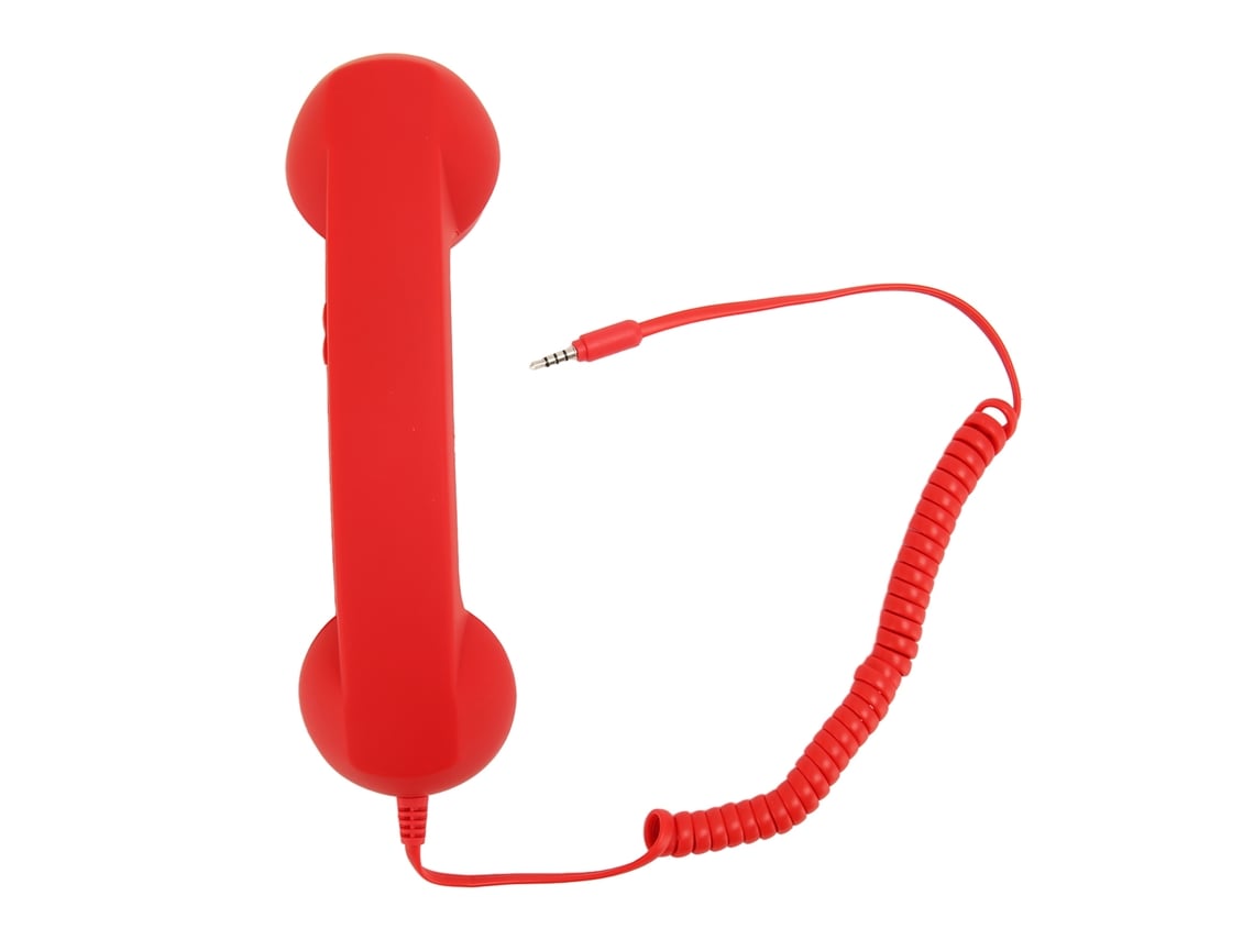 Auricular Telefónico Retro Con Cable Y Conector Antirradiación De 3,5 Mm Para Smartphone Y Pc - Rojo