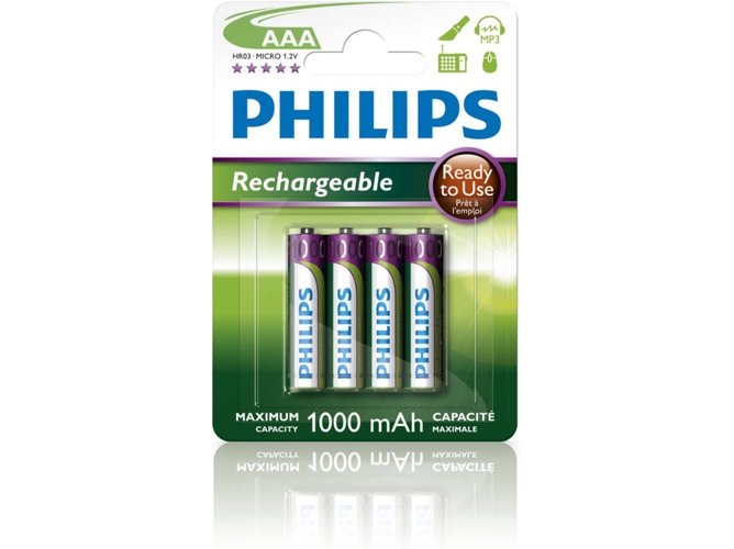 Pilas recargables PHILIPS R03B4RTU10/10
