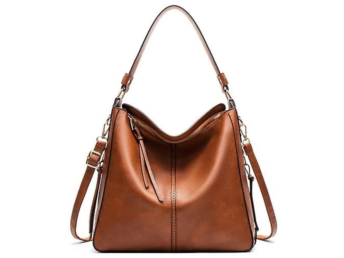 2026-bolso De Mano Ajustable De Gran Capacidad De Cuero Con Múltiples Compartimentos Y Correa Removable Marrón