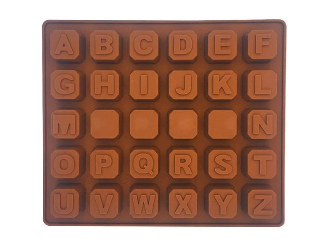 Molde de silicona para letras Az, 26 letras adhesivas, para chocolate helado casero, 1 paquete de chocolate de color