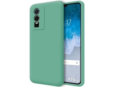 Carcasa para Vivo Y76 5G TUMUNDOSMARTPHONE Silicona Líquida Verde