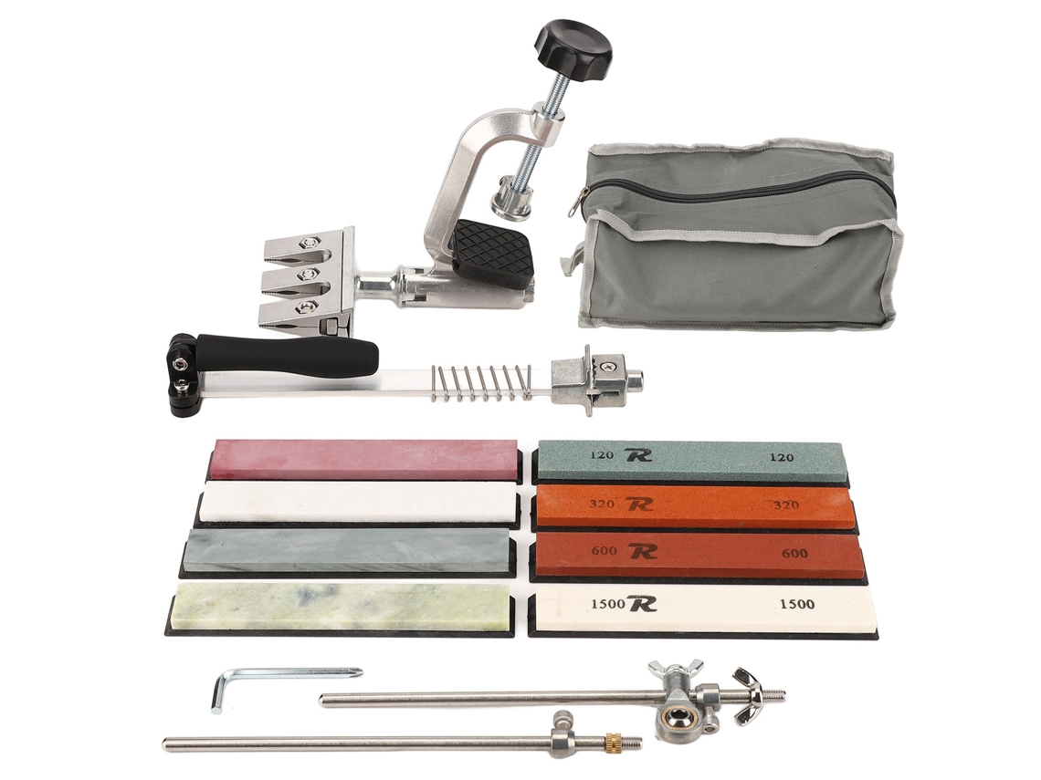 Kit profesional para afilar cuchillos con piedra de afilar de ángulo fijo para cocina, 8 granos diferentes, sin marca.