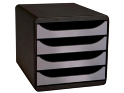 Caja de Cajón EXACOMPTA Big-Box 4 Cajones Plata