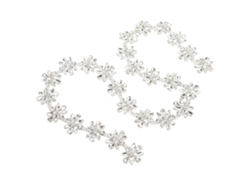 Cadena De Diamantes De Imitación De 1 Yarda Y 3,5 Cm De Ancho Con Flores Blancas Para Decoración De Bodas Y Fiestas.