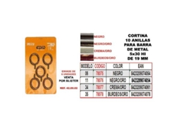 Cortina 10 anillas+gancho hierro barra 19mm 5x30 06 negro