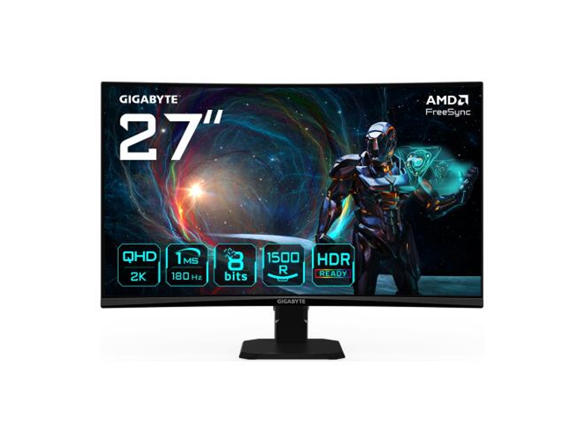 Monitor LED Gigabyte GS27QCA de 27 pulgadas, 2560 x 1440 píxeles, Quad HD, 180 Hz, color negro.