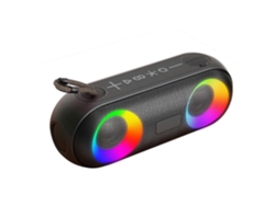 Altavoz Bluetooth con luces de colores, ranura para tarjetas, negro, resistente al agua, para bicicleta, para exteriores
