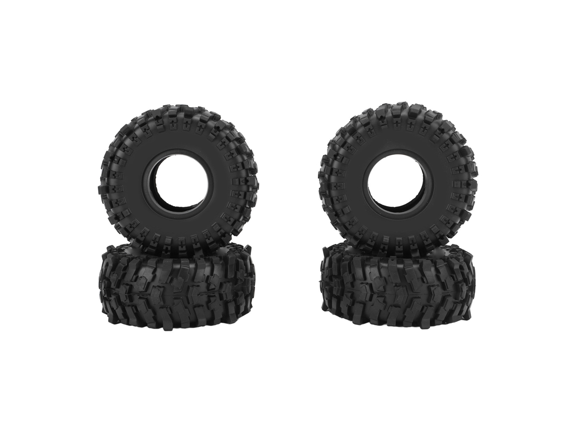 4 neumáticos de goma de 1,9 pulgadas para coches RC Crawler con inserto de espuma para coches RC a escala 1/10 SCX10 (negros)