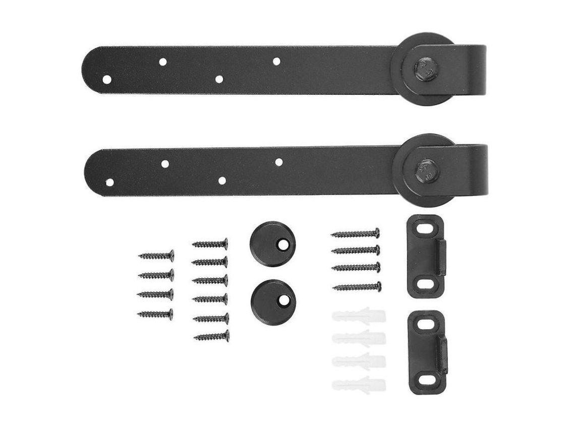 Kit De Herrajes Para Puerta De Granero Deslizante De Acero Carbono Con Riel Superior Montado