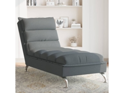 Chaise longue con cojines en tela gris oscuro Lovely Home