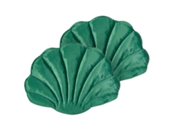 Juego de 2 cojines decorativos BELIANI Consolida de Terciopelo Verde 47x35x6