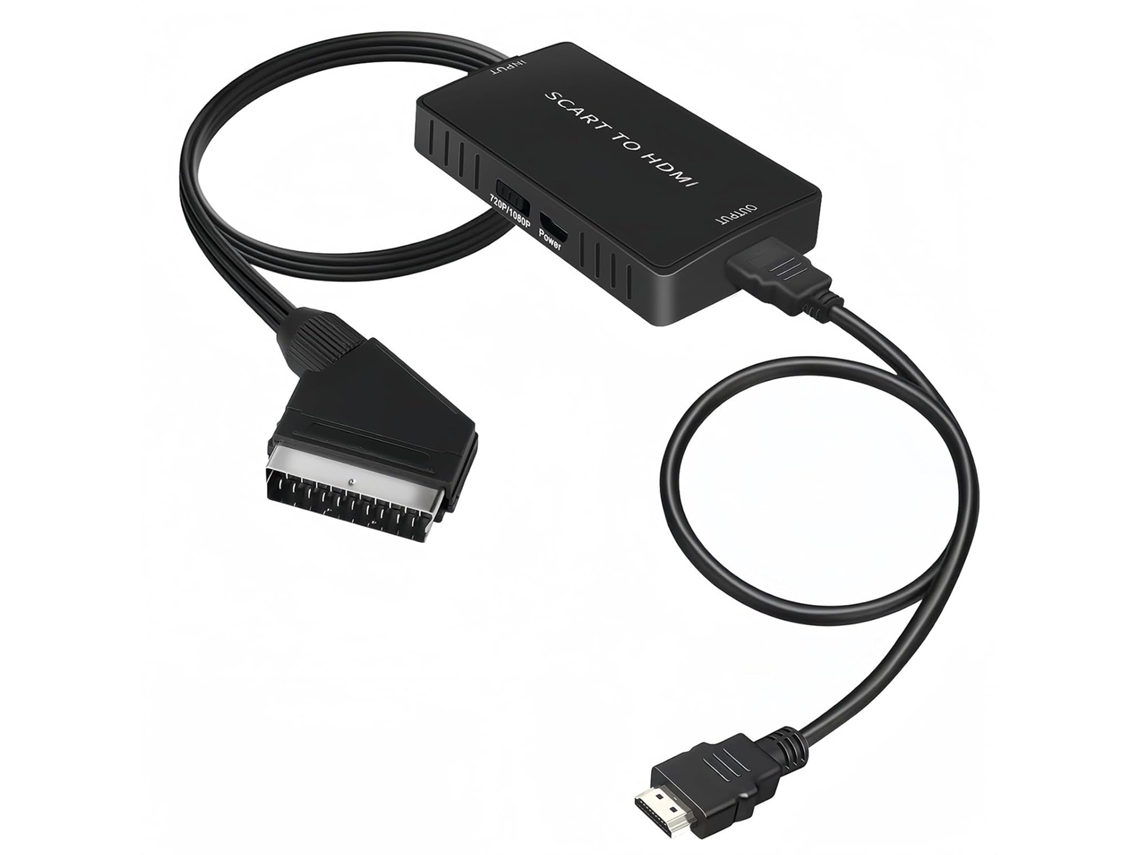 Convertidor de Scart a HDMI 1080p/720p compatible con HDTV, proyector, DVD, VHS, STB, Xbox Yuysan