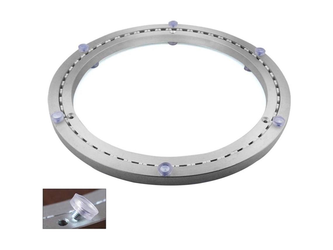 Cubo metálico giratorio, base giratoria de 360°, 40 cm, acero inoxidable, carga máxima 300 kg | Sin marca