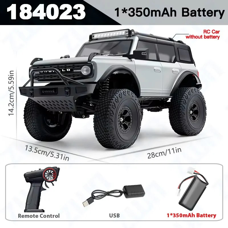 (plata) Coche Teledirigido 4x4 De 2,4 Ghz Con Luces Led, Coche De Juguete Trepador Listo Para Usar.