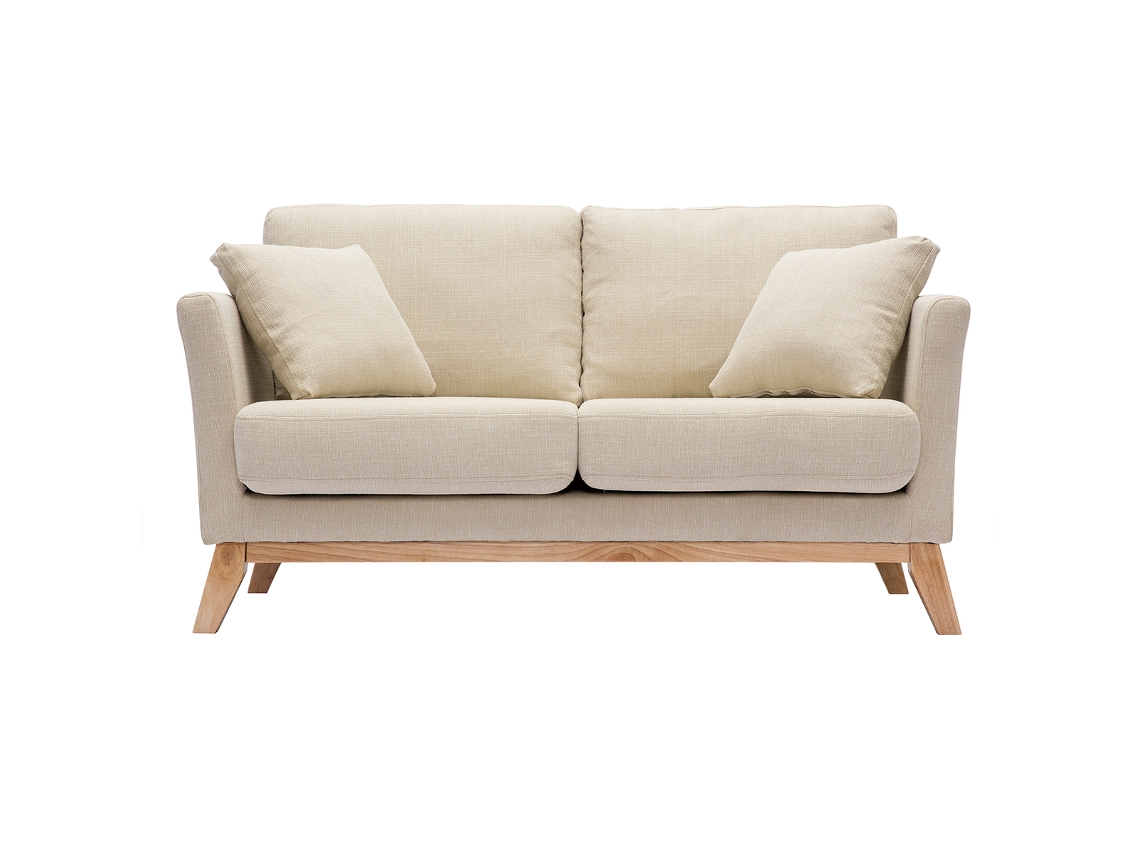 Sofá Nórdico 2 Plazas Desenfundable Tejido Beige Oslo MILIBOO