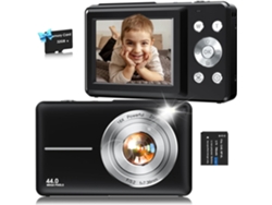 Cámara Infantil De 44 Mp, 1080p, Zoom 16x Y Tarjeta De 32 Gb (negra)