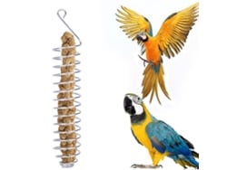 Comedero Para Pájaros En Espiral De Acero Inoxidable Con Soporte Para Frutas, Verduras Y Pan.