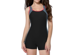 Traje de baño Rebe para mujer, estilo short, con sujetador sin tirantes y espalda deportiva, talla 10 (Reino Unido).