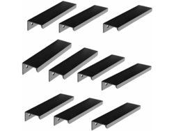 Juego De 10 Pomos Invisibles De Aleación De Aluminio Negro Para Muebles, Distancia Entre Centros De 96 Mm, Para Cocina.