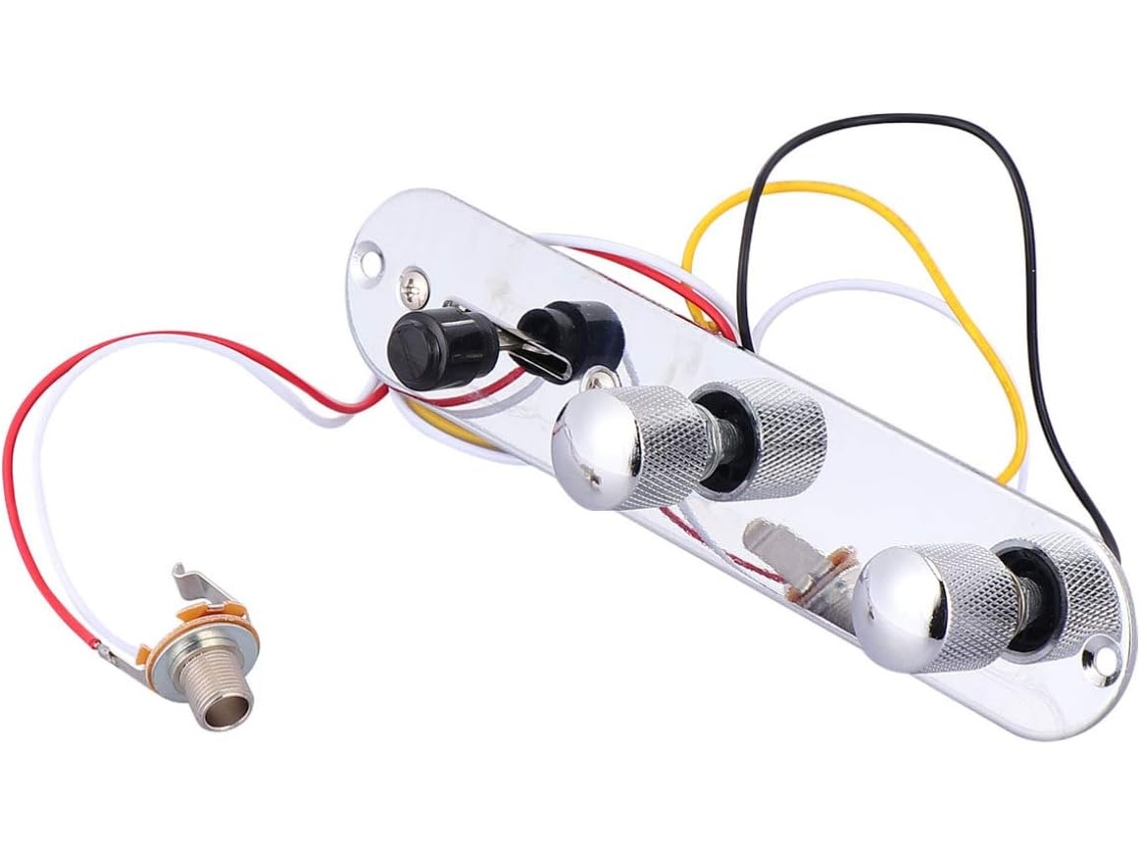 Juego completo de golpeadores cromados para guitarra Telecaster con controles de volumen y tono. Fácil de instalar. SFUSHOS