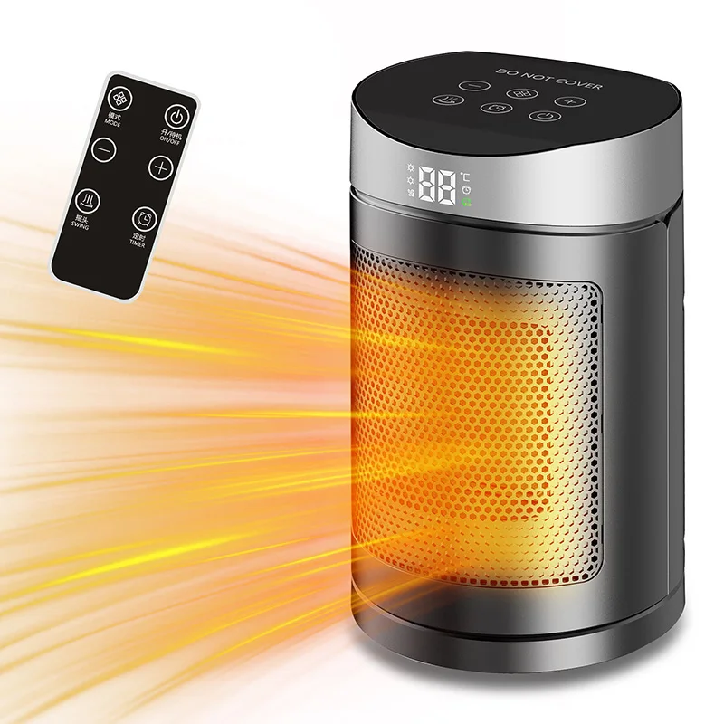 (plata, Estándar Europeo 220v) Calentador Eléctrico De 1500w Con Calentador De Aire Caliente Y Temporizador De Control Remoto