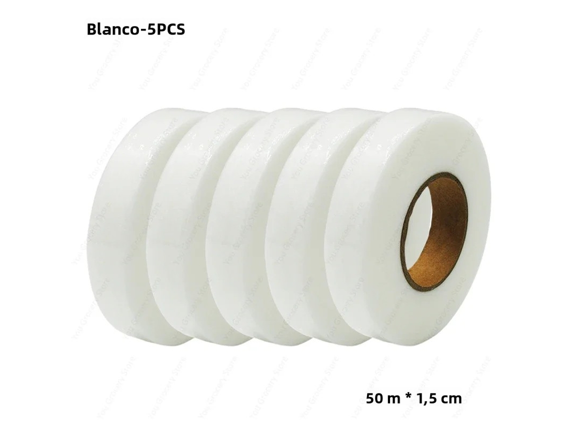 Rolo de 50 Metros Tecido Não Tecido Dupla Face Fusível Interlining Vestuário Ferro Saco Fita Lateral Calça Borda Mudar Curto MDUG (branco 5pcs)