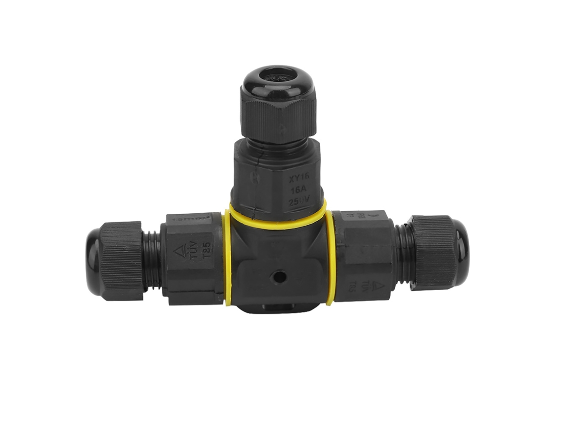 Caja De Conexiones En Forma De T Con Conector De 3 Pines Para Cableado Subterráneo, Resistente Al Agua Con Protección Ip68.