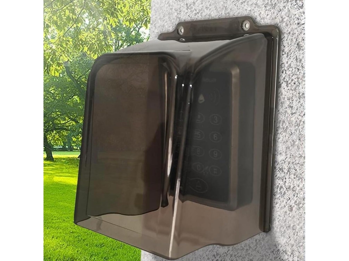Estuche gris impermeable, fabricado en policarbonato antirreflectante, resistente a las salpicaduras de agua y al polvo.