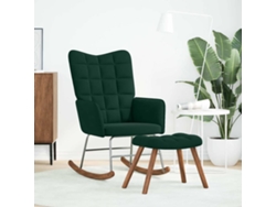 Maison Exclusive - Mecedora con asiento de terciopelo verde oscuro
