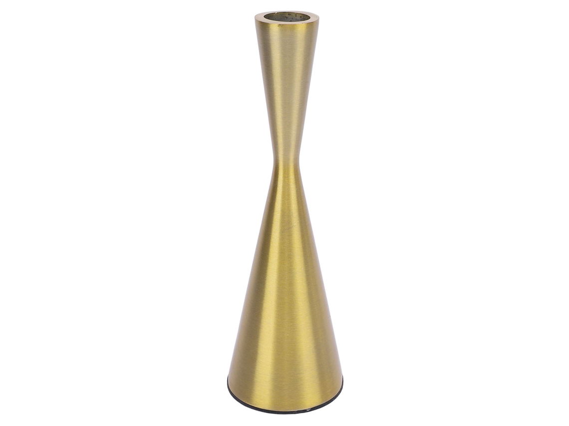 2026-portavelas Geométrico De Aluminio Oro Para Velas Taper 3cm Decoración 6x19cm