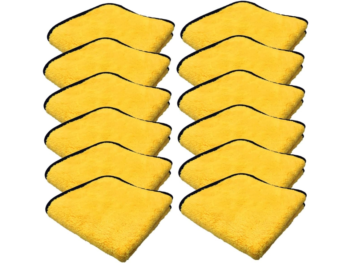 Juego de 12 toallas de microfibra superabsorbentes para la limpieza del coche y del hogar, paños de limpieza para automóviles, Vayotoy