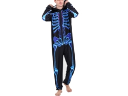Kkpm-pijamas Familiares De Halloween Com Capuz E Cremalheira, Trajes De Dormitório Para Festa De Halloween Tamanho Xxl Homem Preto