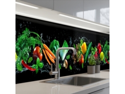 Paneles protectores antisalpicaduras para cocina de verduras - Negro 500x60 cm