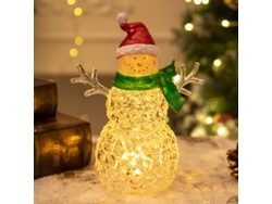Decoración navideña de Yuysan: Muñeco de nieve verde luminoso para mesa