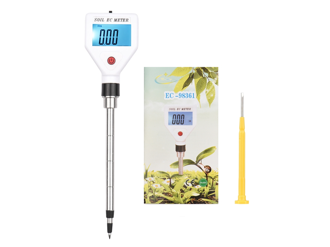 Medidor Digital Portátil De Conductividad Eléctrica Del Suelo Con Pantalla Retroiluminada Para Invernadero, Jardín, Granja Y Huerto.
