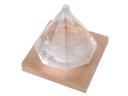 Botella de vidrio con pronóstico del tiempo, diseño de tormenta, forma de diamante.