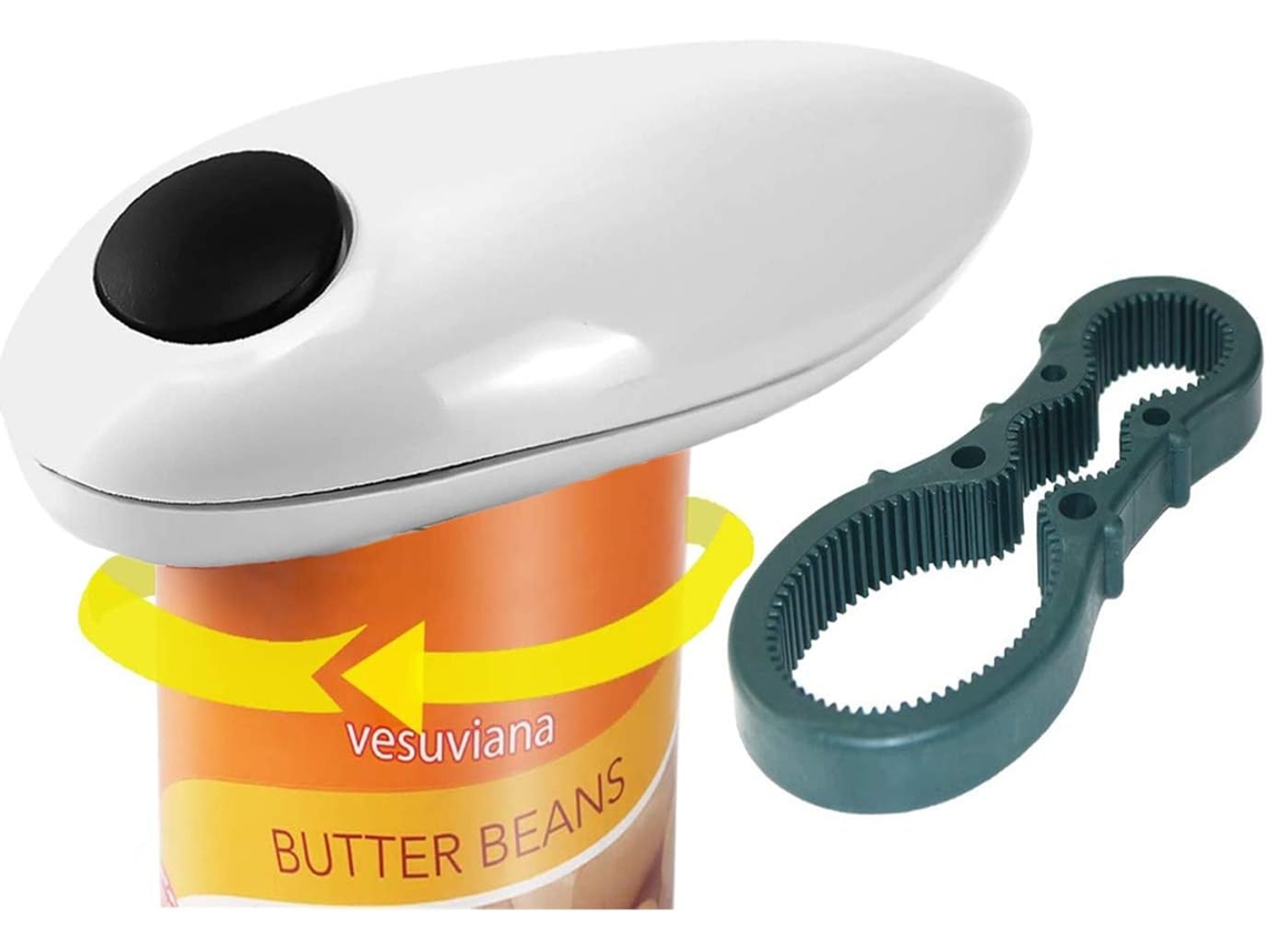 Abrelatas automático de cocina inteligente, diseño ergonómico, funciona con pilas, fácil de usar, con borde liso Jeiibrzui