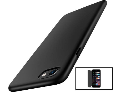Kit Carcasa Rígida y Fina + Protector de Pantalla iPhone SE 2022 G4M Negro