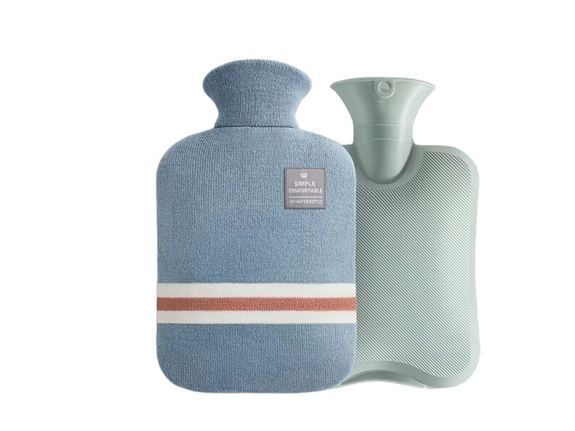 Bolsa de agua caliente grande con funda de malla, 2 l. Pickifyvayotoy