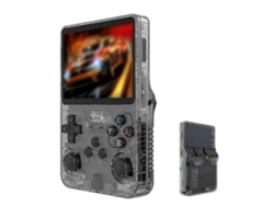 Consola GOKOCO R36 Ultra Retro con sistema Linux, pantalla de 4 pulgadas y 64 GB de almacenamiento.