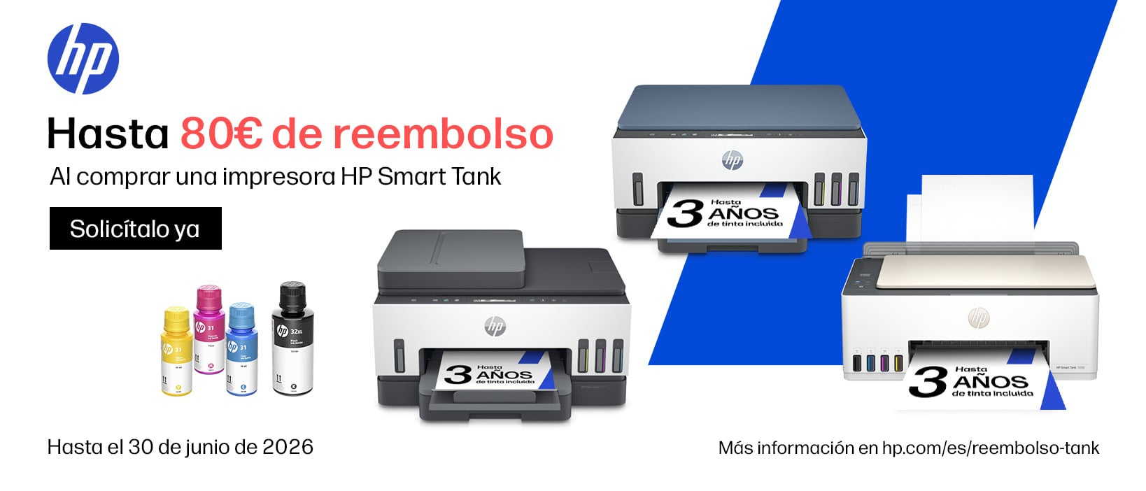 HP Smart Tank te devuelve dinero. Hasta 80€ de reembolso